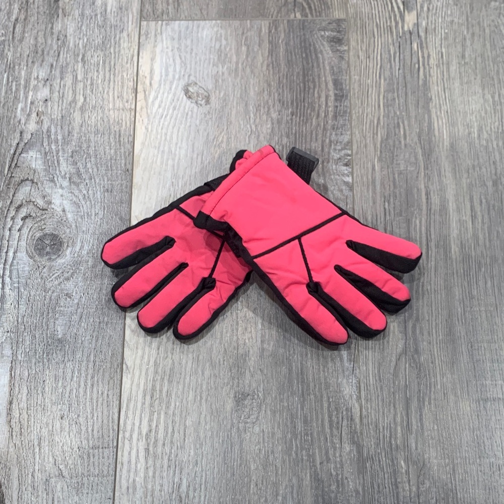 Pink and Black Winter Gloves